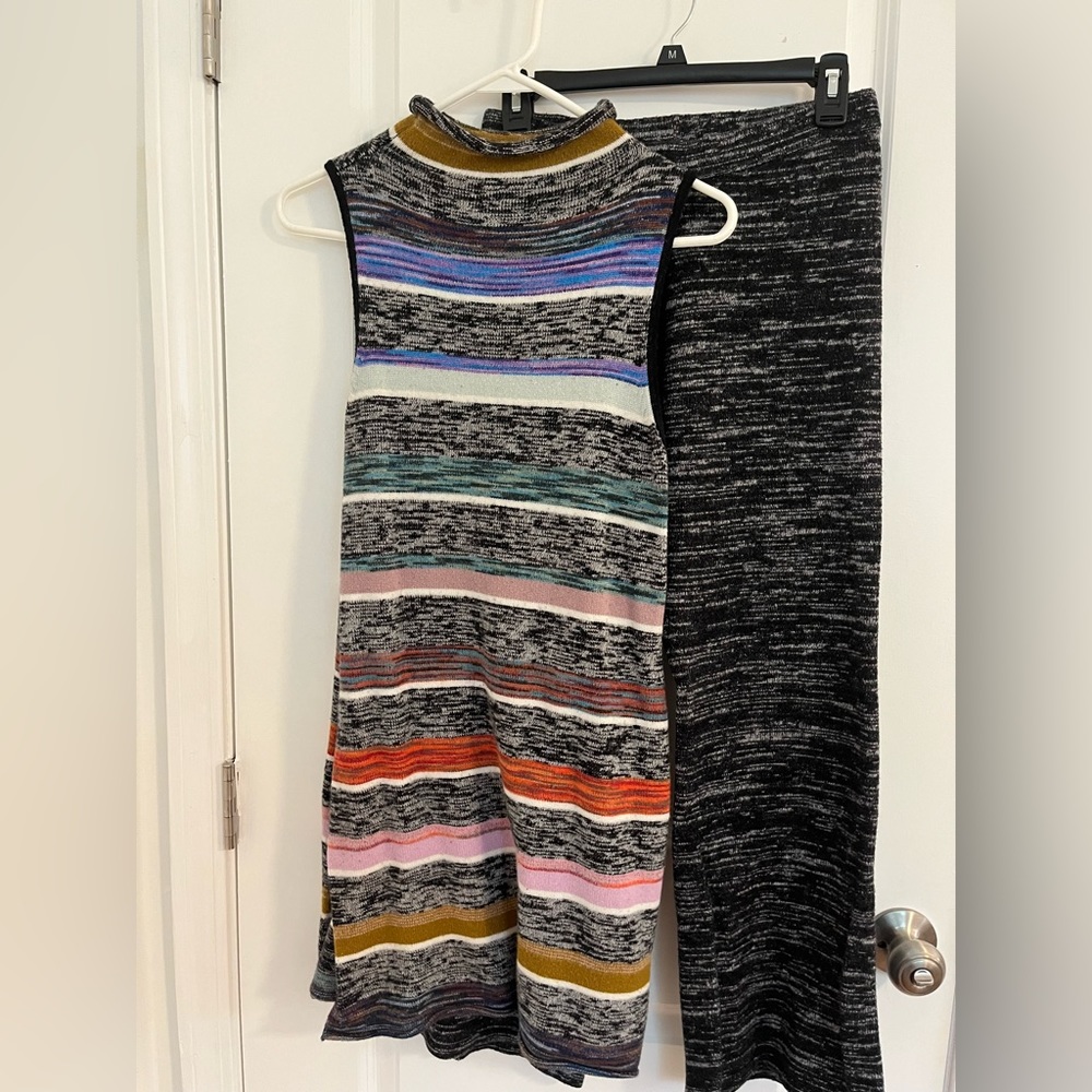 Anthropologie Striped Sleeveless Knit Set